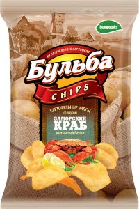 Чипсы из сырого картофеля "Бульба chips"  со вкусом заморского краба 75 г  