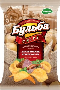 Чипсы из сырого картофеля "Бульба chips" со вкусом деревенских копченостей 75 г 