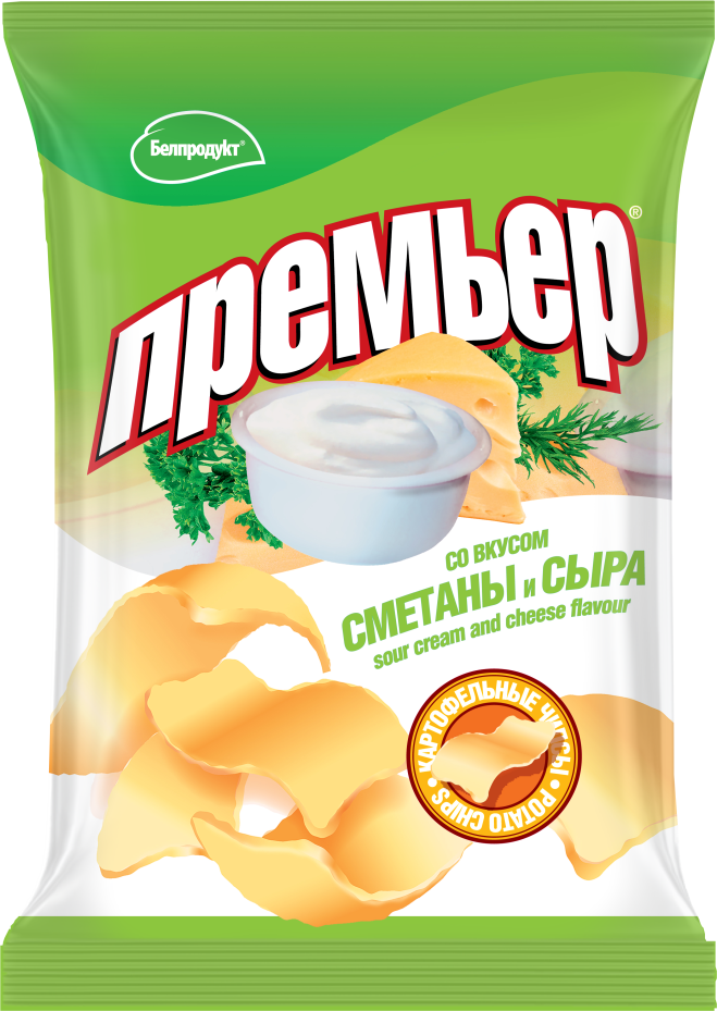 Чипсы картофельные "Премьер" 70г со вкусом сметаны и сыра