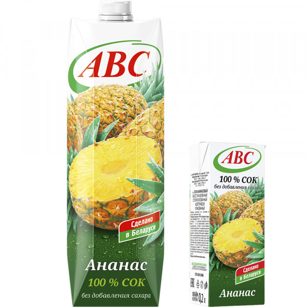 Сок "АВС" ананасовый 1л призма 