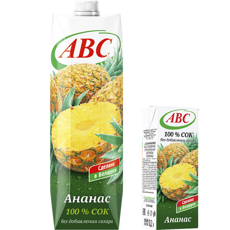 Сок "АВС" ананасовый 1л призма 