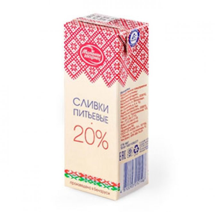 Сливки "Молочный гостинец" стерил. 20% в упаковке ТБА 0,200г