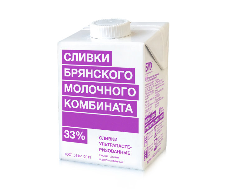 Сливки "БМК" ультрапастеризованные 33% ТБА С/К 1000г 1*12