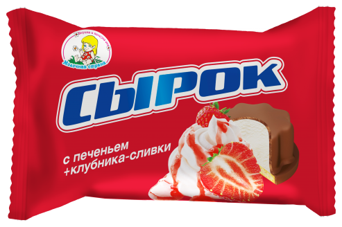 Сырок "Молочная страна" 20% пленка 40гр клубника-сливки на печенье 1*40