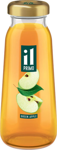 Сок "IL PRIMO" яблочный из зеленых яблок осветленный восстановленный 0,2л. стекло 1*8