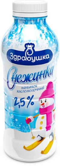 Напиток кисломолочный "Здравушка" СНЕЖИНКА 2,5% пэт-бут 430г 1*6