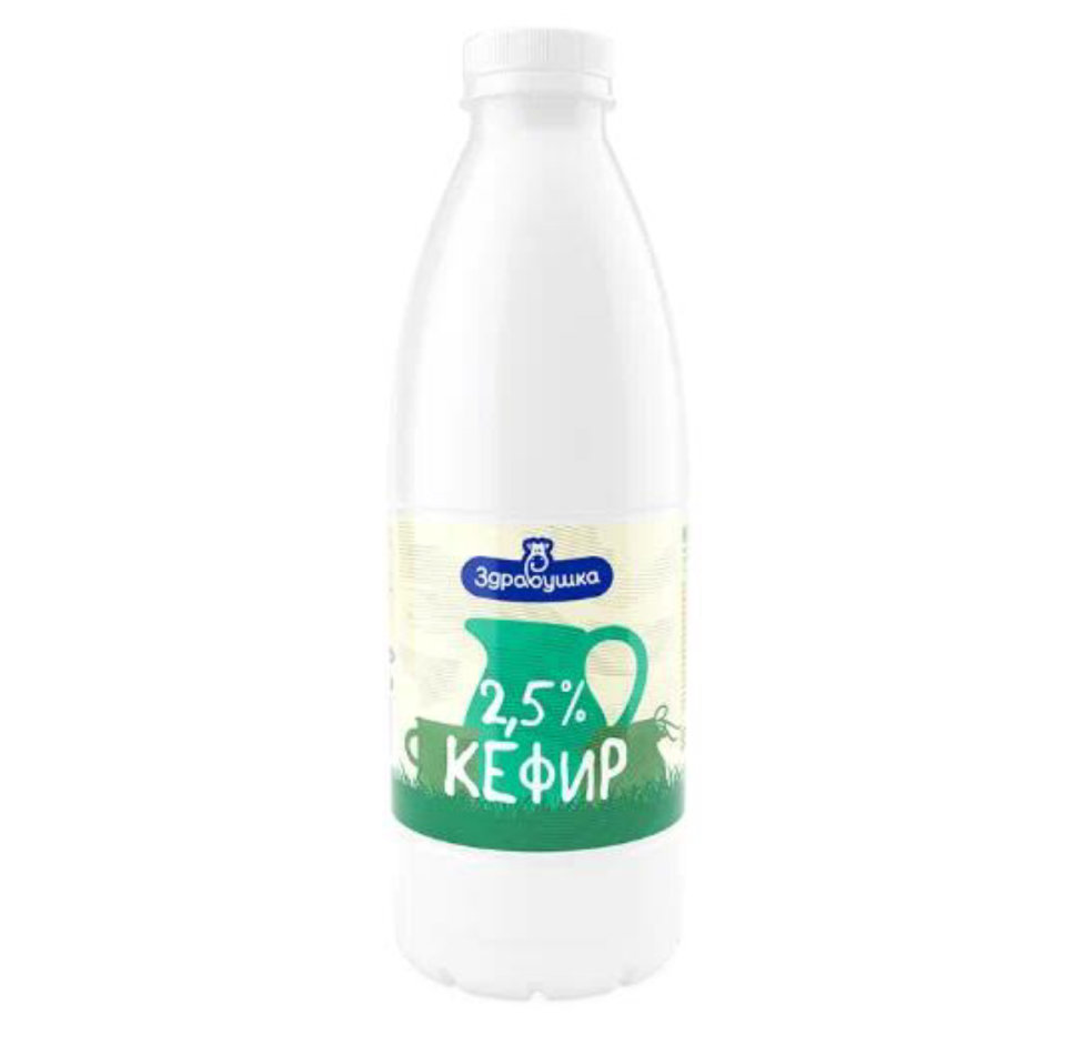Кефир "Здравушка" ПЭТ-бутылка 2,5% 0,93л 