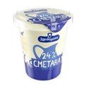 Сметана "Здравушка" 24% 380гр пл. стакан 
