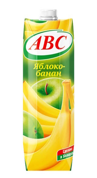 Нектар "Яблочно-банановый" с мякотью стер. "АВС" 1л 