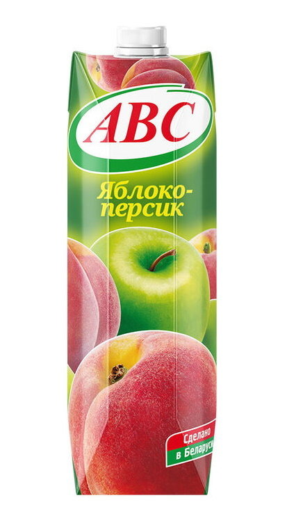 Нектар яблочно-персиковый с мякотью стер. "АВС" 1л 