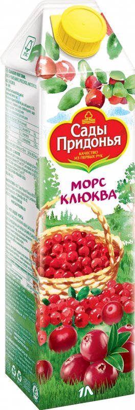 Морс "Сады Придонья" клюквенный 1л 