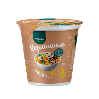 Вермишель со вкусом грибов не требующая варки 55гр стакан 1*16 (831)