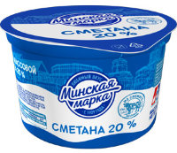 Сметана "Минская марка" 20% пласт. стакан 180гр 