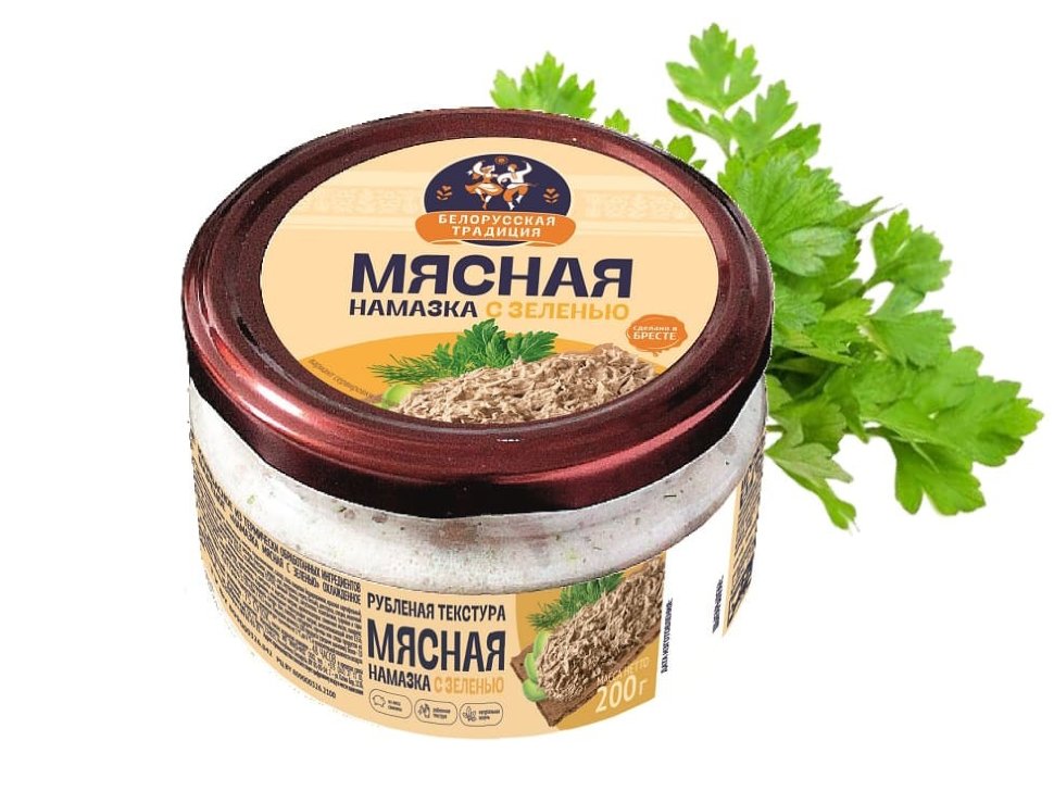 Намазка мясная с зеленью стекло 200 гр  Инко-фуд