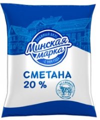 Сметана "Минская марка" 20% полиэт. пленка 400гр 