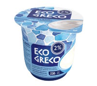 Йогурт "ECO GRECO" с повышенным содержанием белка "Греческий" 2% стакан 230г 1*12
