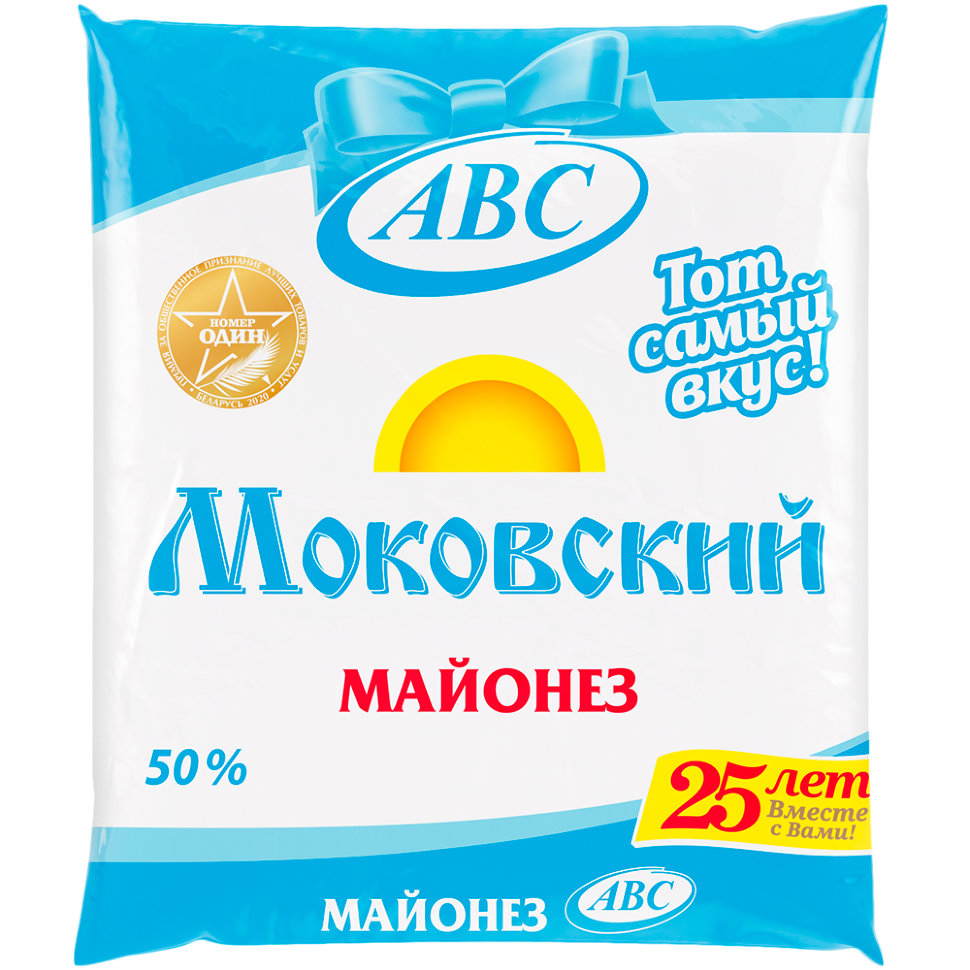 Майонез "АВС" "Моковский" 50% полим/пак 360г 