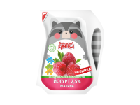Йогурт для детей с фруктовым наполнителем "Малина" 2,5%,Ecоlean упаковка, 200г 1*24(ТМ"Бабуш.крын.")