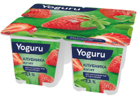 Йогурт "YOGURU" 2,5% стакан 125гр клубника "ММЗ№1" 
