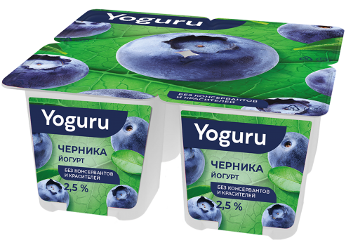 Йогурт "YOGURU" 2,5% стакан 125гр черника "ММЗ№1" 