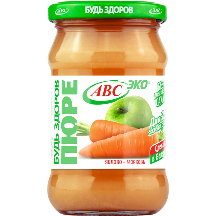 Пюре яблочно-морковное ТМ "Будь здоров" 450гр 
