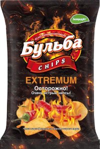 Чипсы из сырого картофеля "Бульба chips" EXTREMUM со вкусом острого перца 75 г 