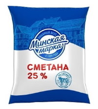 Сметана "Минская марка" 25% полиэт. пленка 400гр  